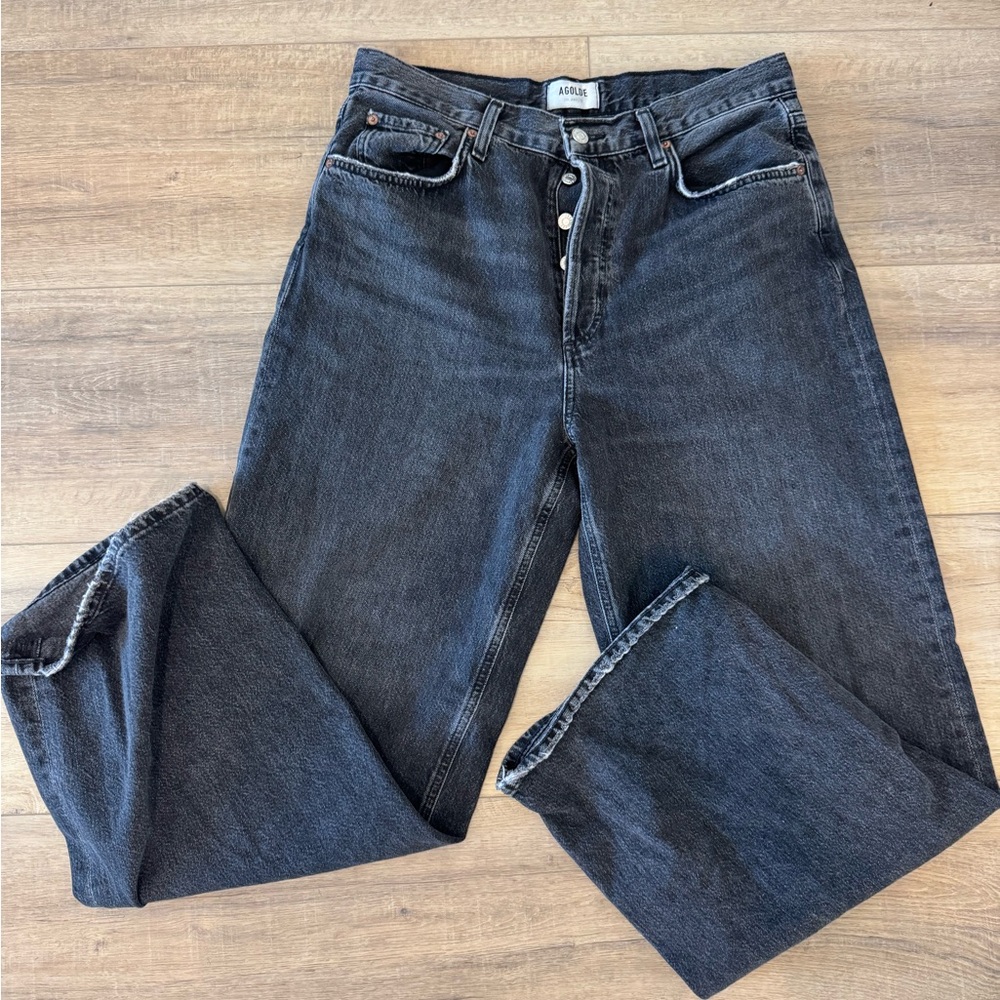 AGOLDE Low Slung Baggy Jean - Faded Black
